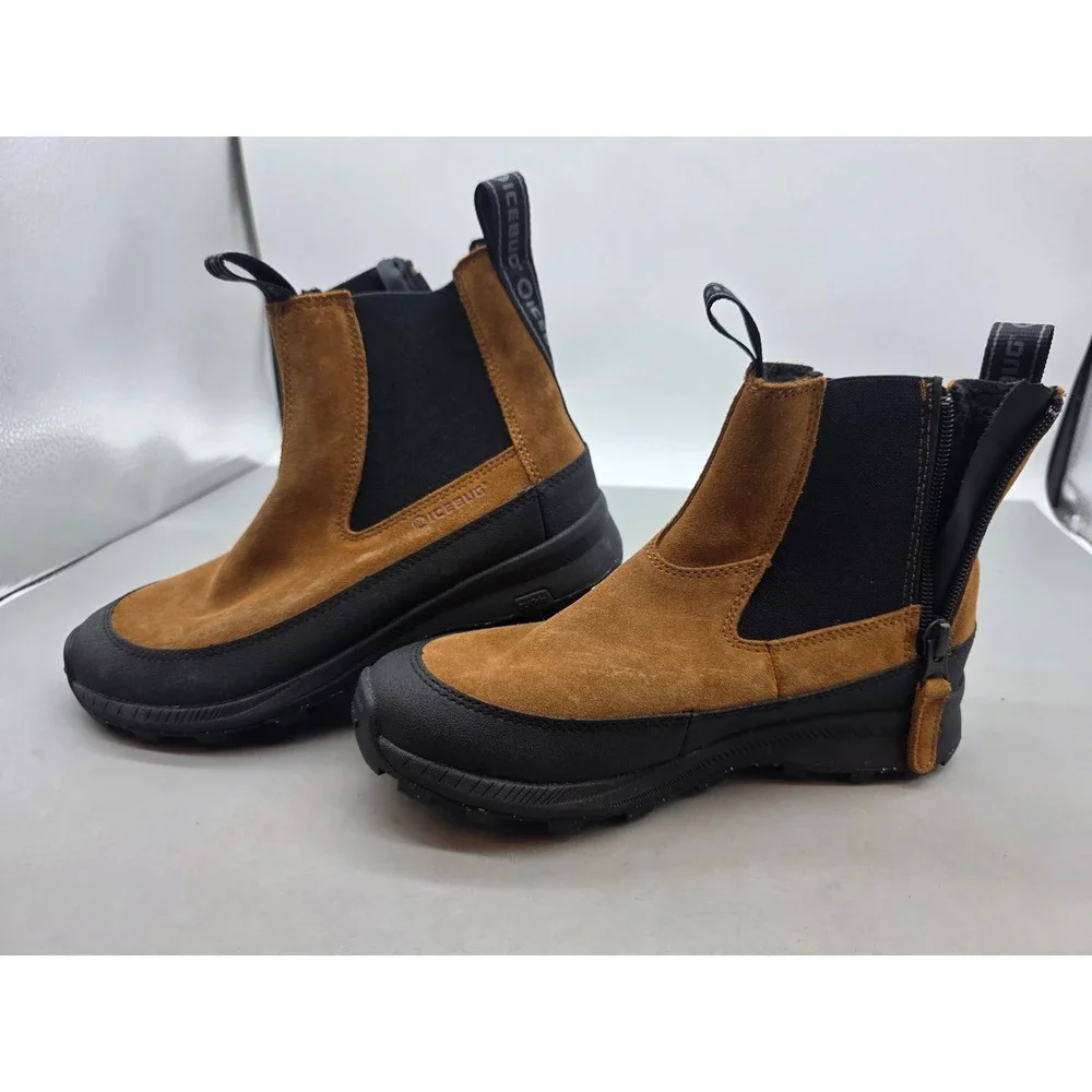 Icebug‎ Boda W BUGrip Suede Winter Boots Brown Black Studded Traction H41006